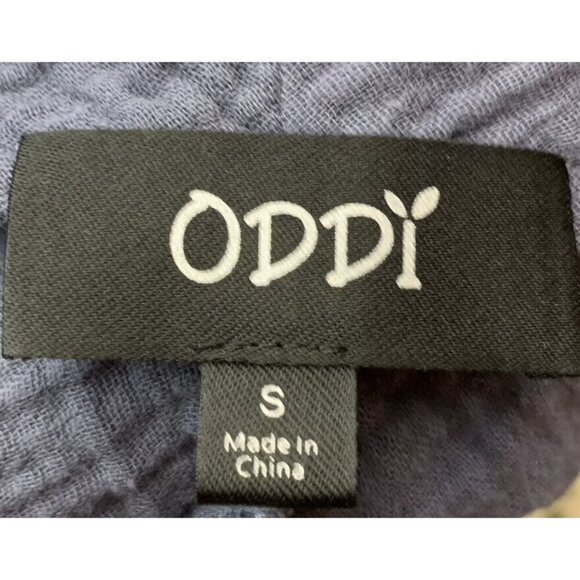 Oddi Romper Size Small Relaxed Top Elastic Waist Purple Blue Short Sleeved - Picture 5 of 5